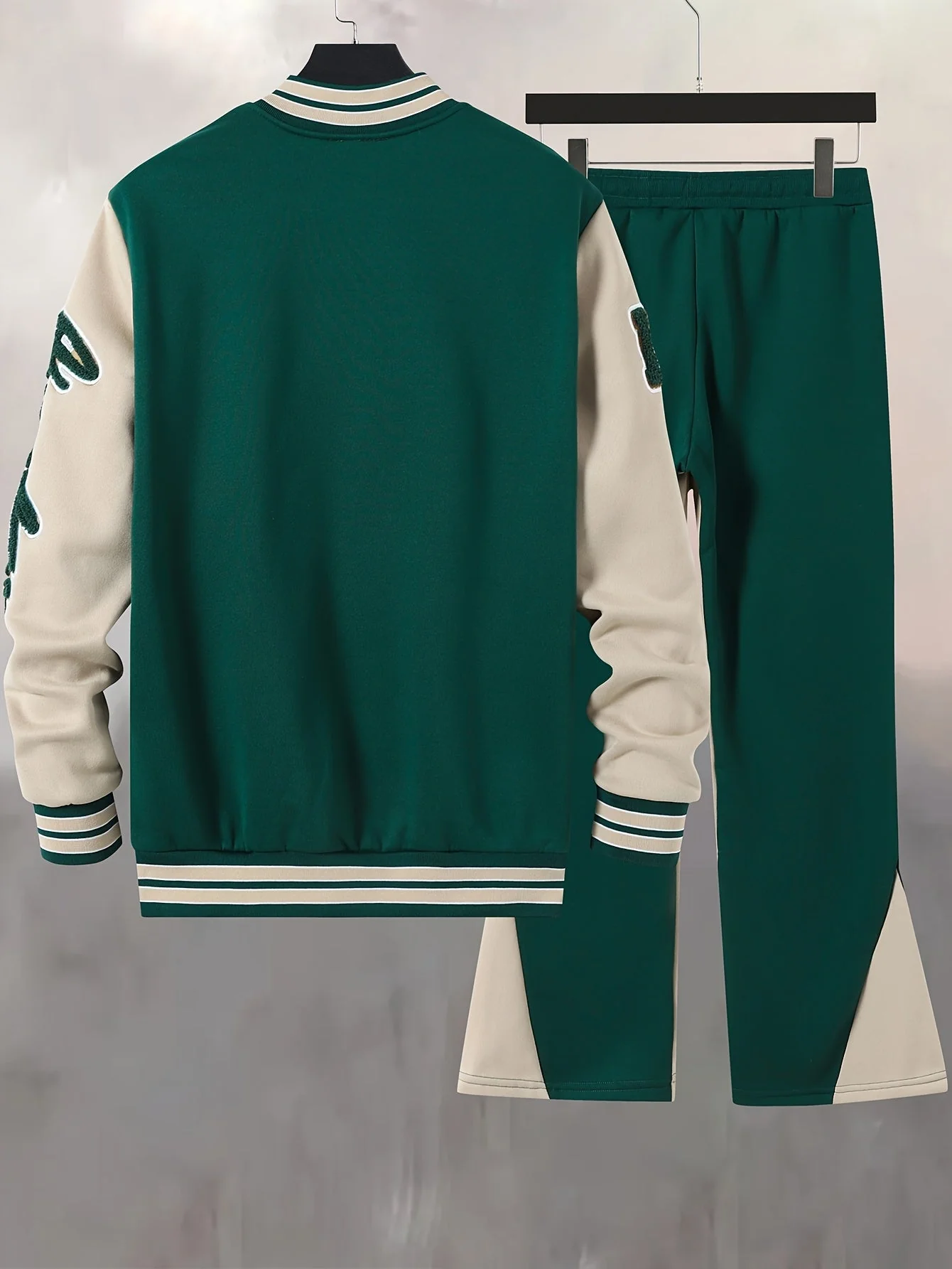 Ensemble varsity style universitaire pour homme, veste et pantalon sportswear décontracté, tendance - Image 2