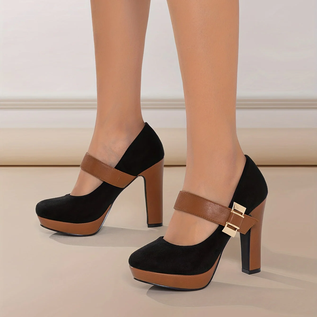 Escarpins Mary Jane à talons hauts pour femme, style élégant soirée et bureau - Image 5