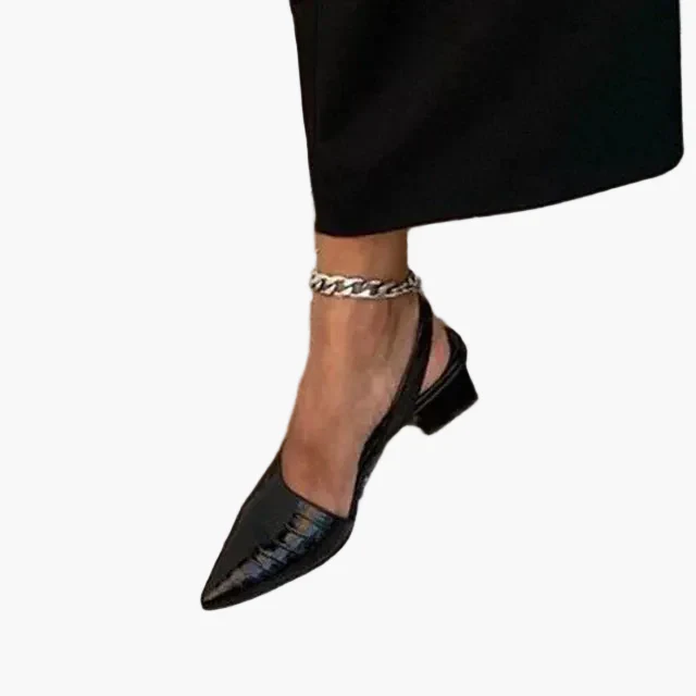 Escarpins slingback à talons moyens pointus pour femme – Élégance urbaine et confort quotidien - Image 7