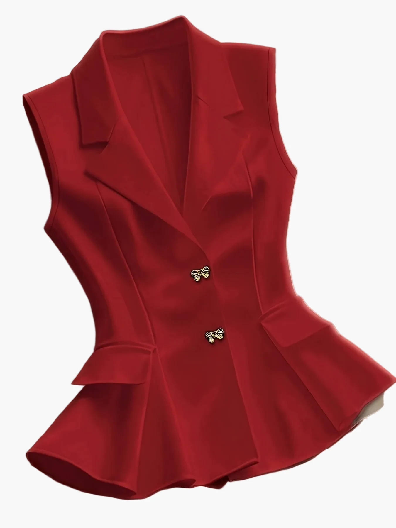Gilet Blazer Femme Élégant Sans Manches Style Tailleur pour Printemps Été - Image 12