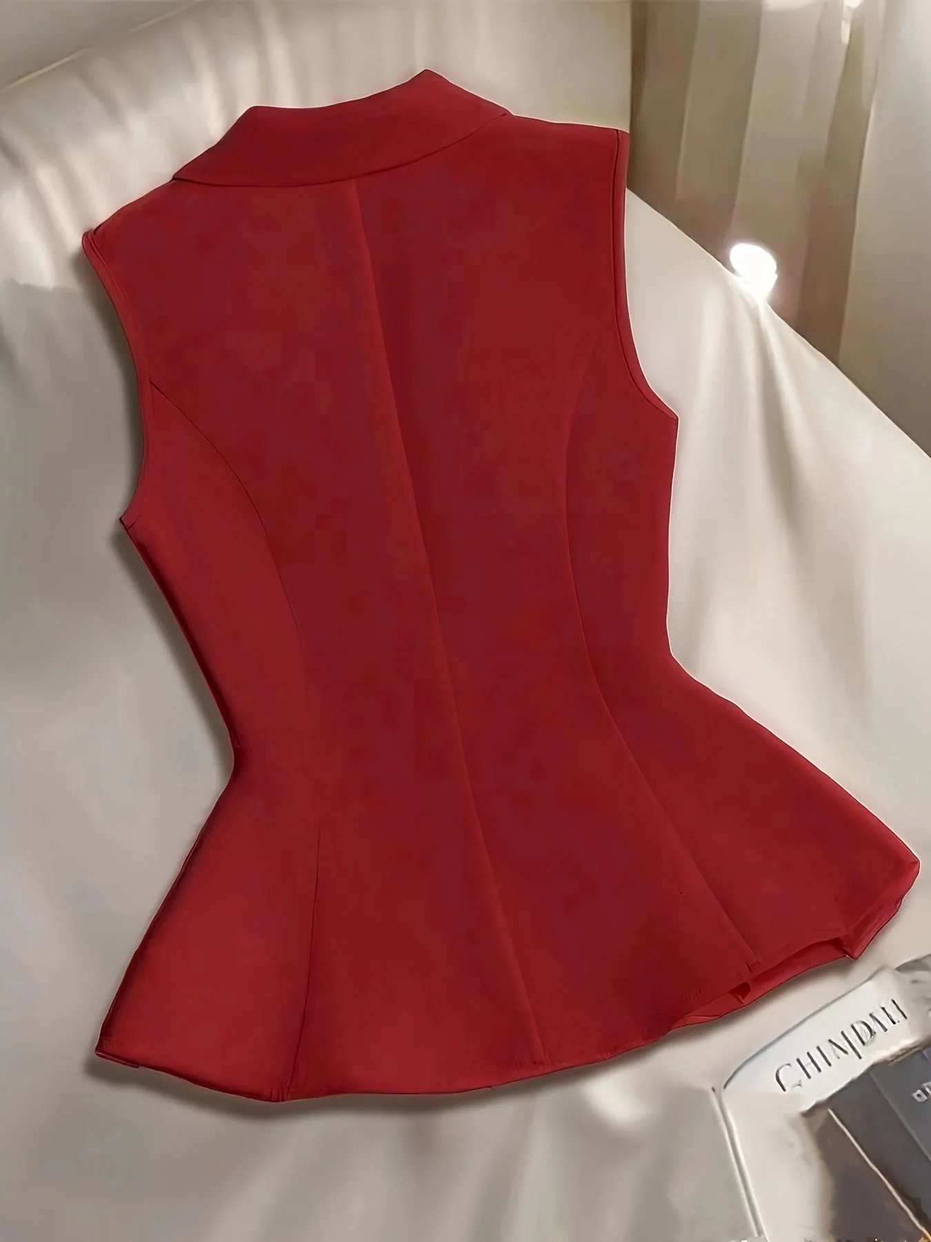 Gilet Blazer Femme Élégant Sans Manches Style Tailleur pour Printemps Été - Image 4