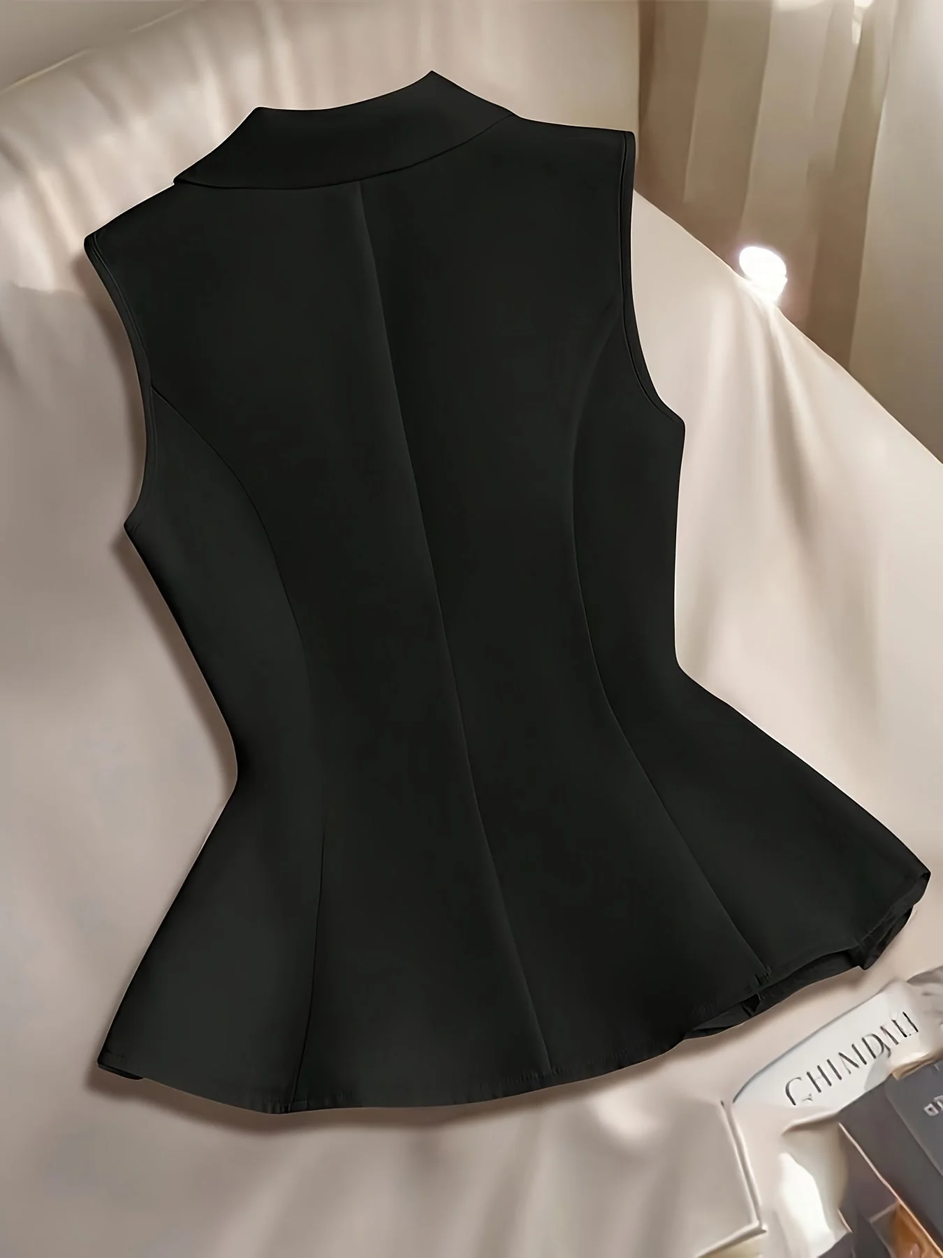 Gilet Blazer Femme Élégant Sans Manches Style Tailleur pour Printemps Été - Image 5