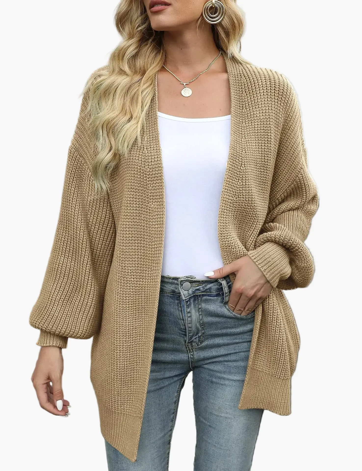 Gilet Cardigan Décontracté Femme Style Oversize pour Automne et Hiver - Image 4