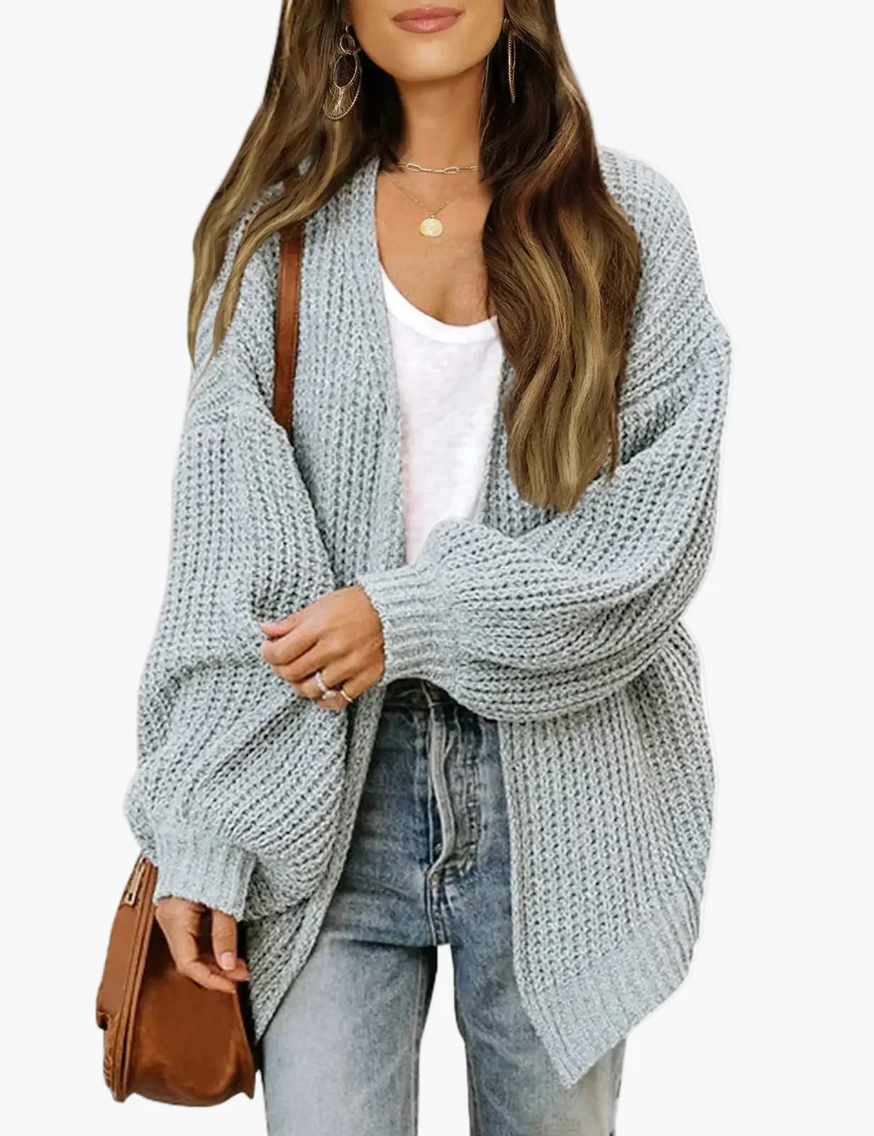 Gilet Cardigan Décontracté Femme Style Oversize pour Automne et Hiver - Image 5