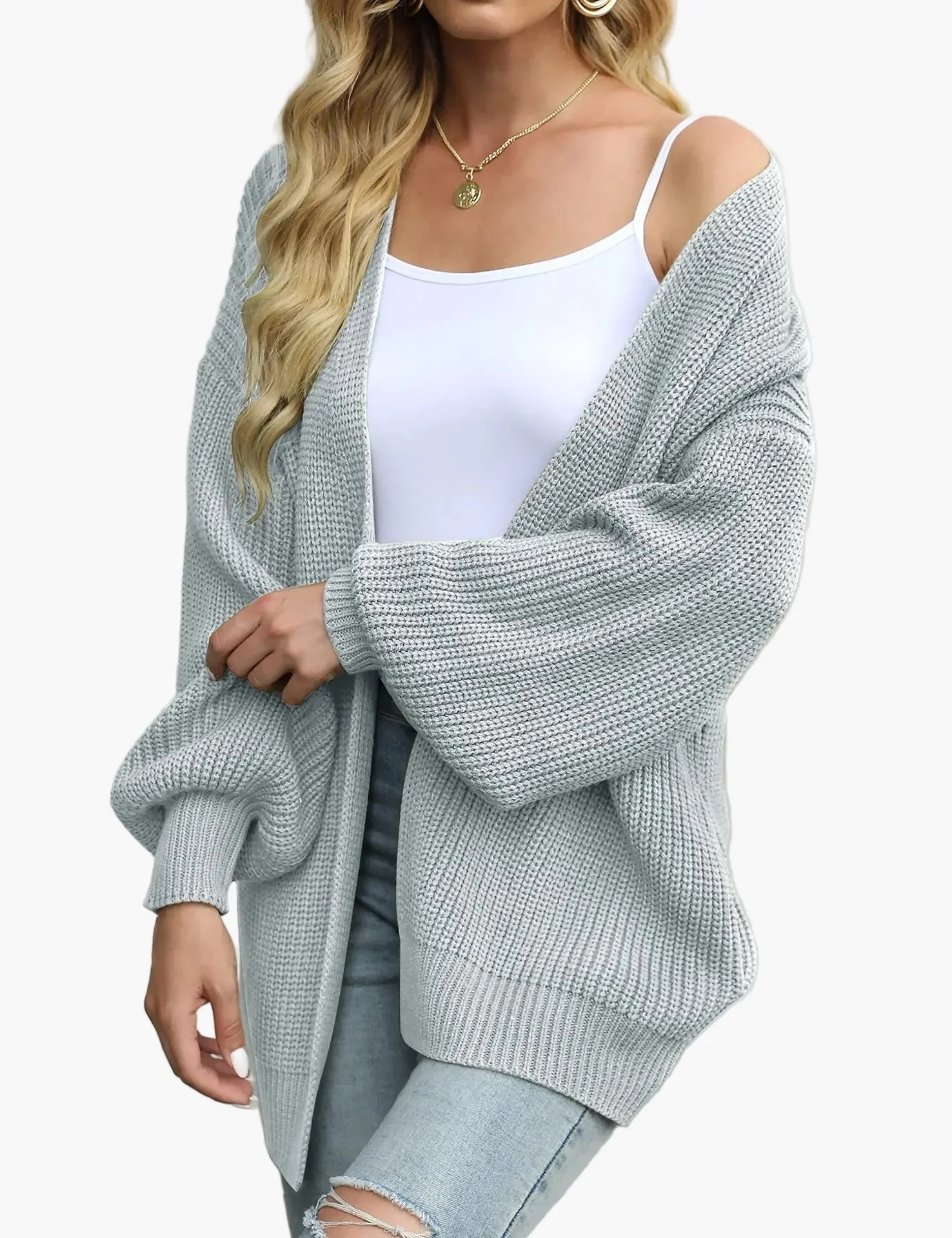 Gilet Cardigan Décontracté Femme Style Oversize pour Automne et Hiver - Image 6