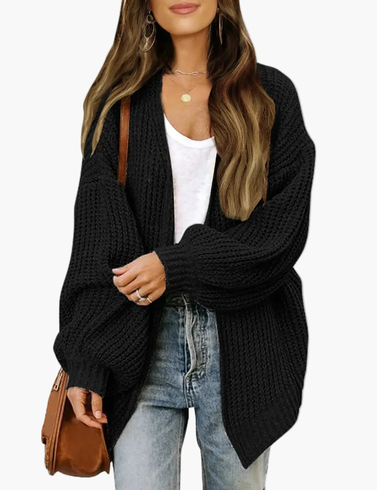 Gilet Cardigan Décontracté Femme Style Oversize pour Automne et Hiver - Image 7