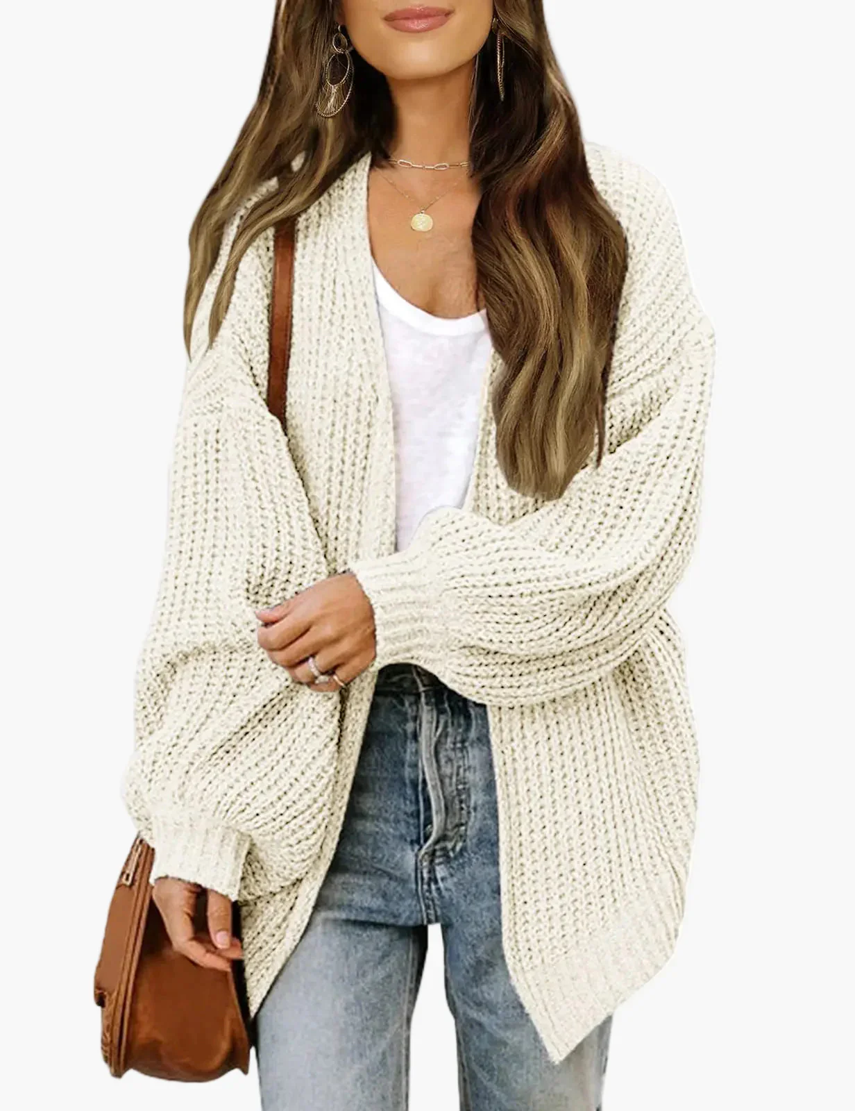 Gilet Cardigan Décontracté Femme Style Oversize pour Automne et Hiver - Image 8