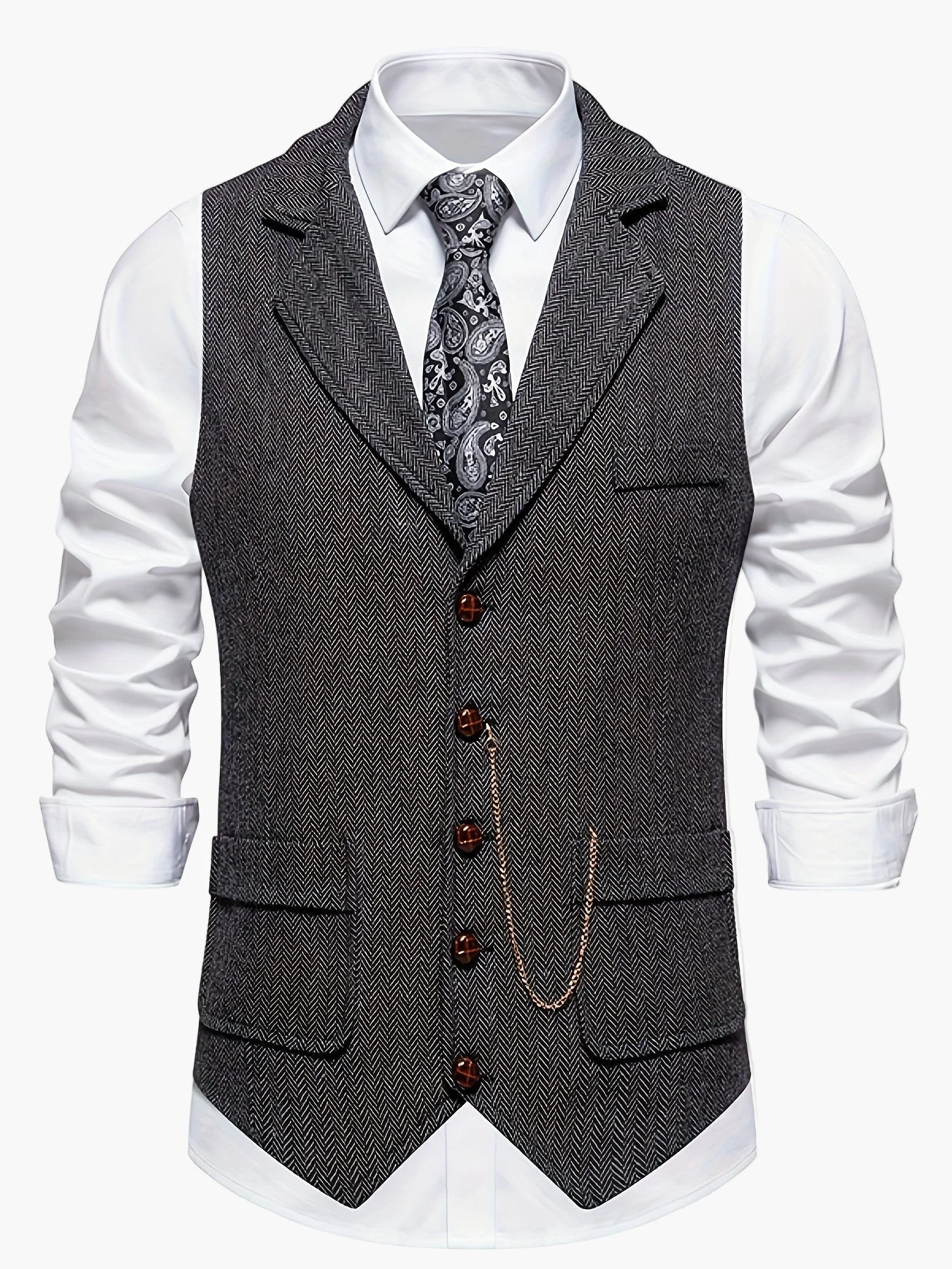 Gilet Homme Élégant Style Vintage pour Tenue Habillée ou Décontractée - Image 10