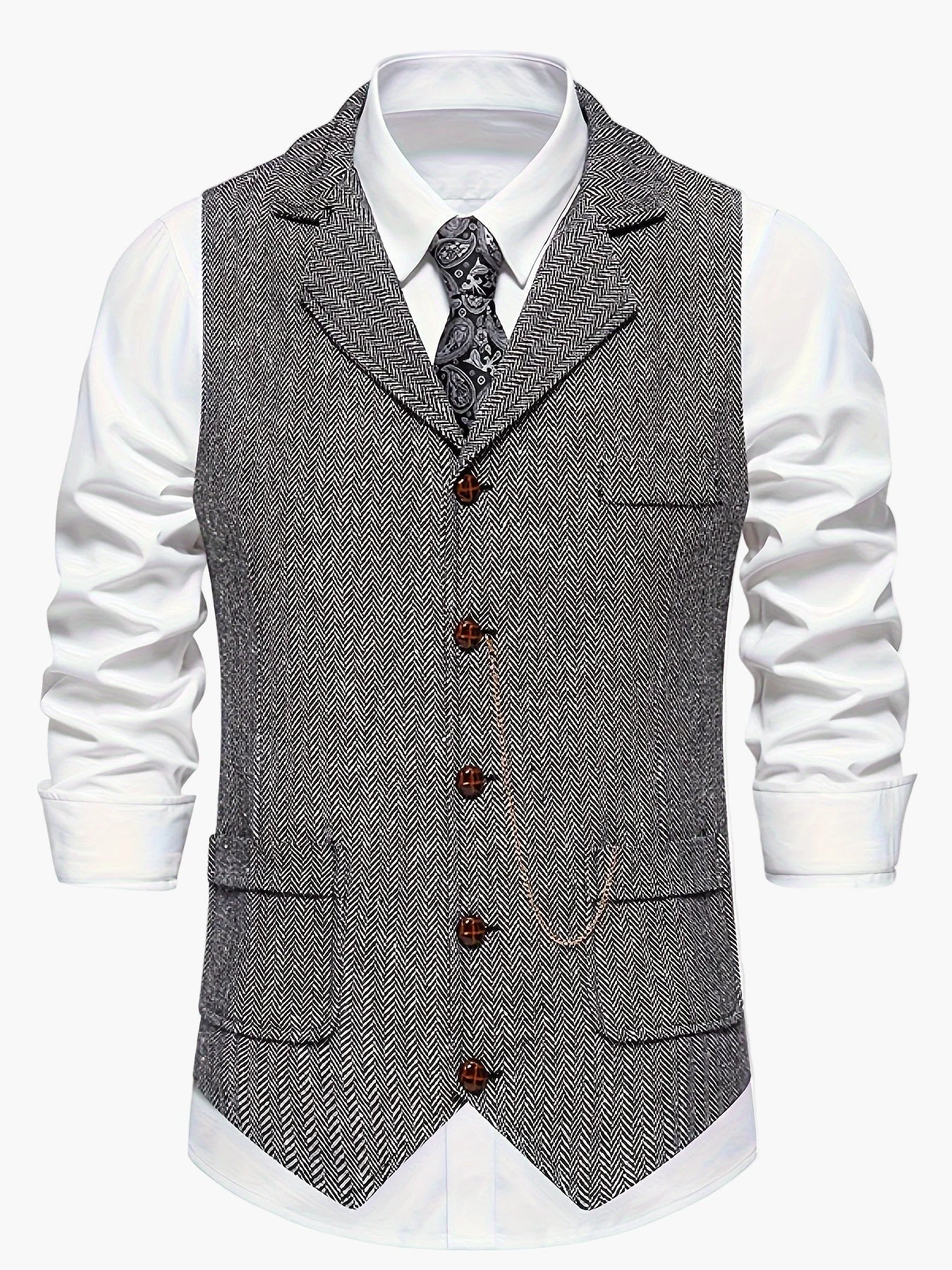 Gilet Homme Élégant Style Vintage pour Tenue Habillée ou Décontractée - Image 11