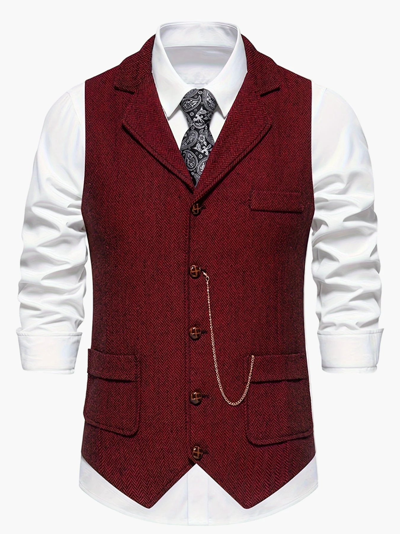 Gilet Homme Élégant Style Vintage pour Tenue Habillée ou Décontractée - Image 12