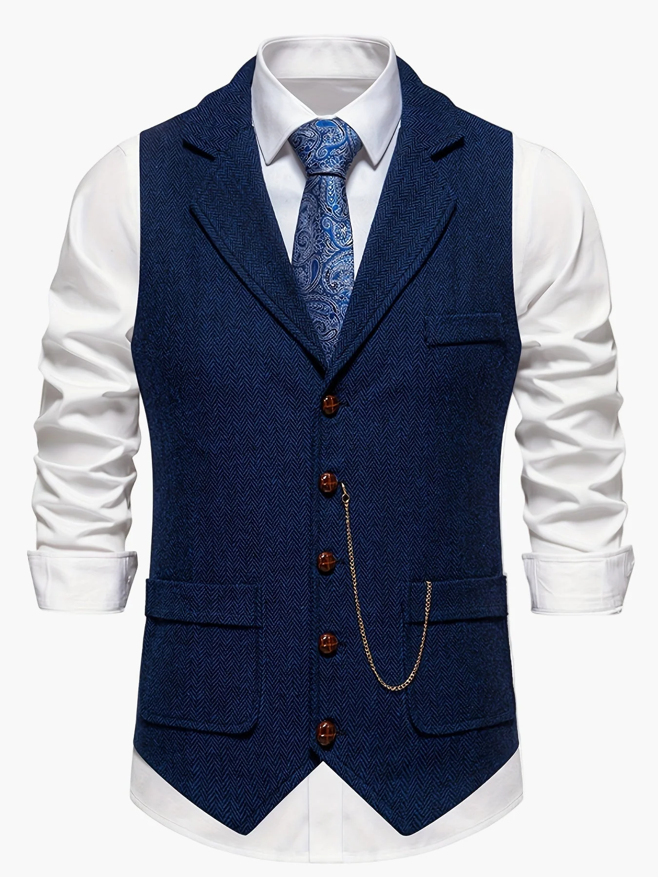 Gilet Homme Élégant Style Vintage pour Tenue Habillée ou Décontractée - Image 13