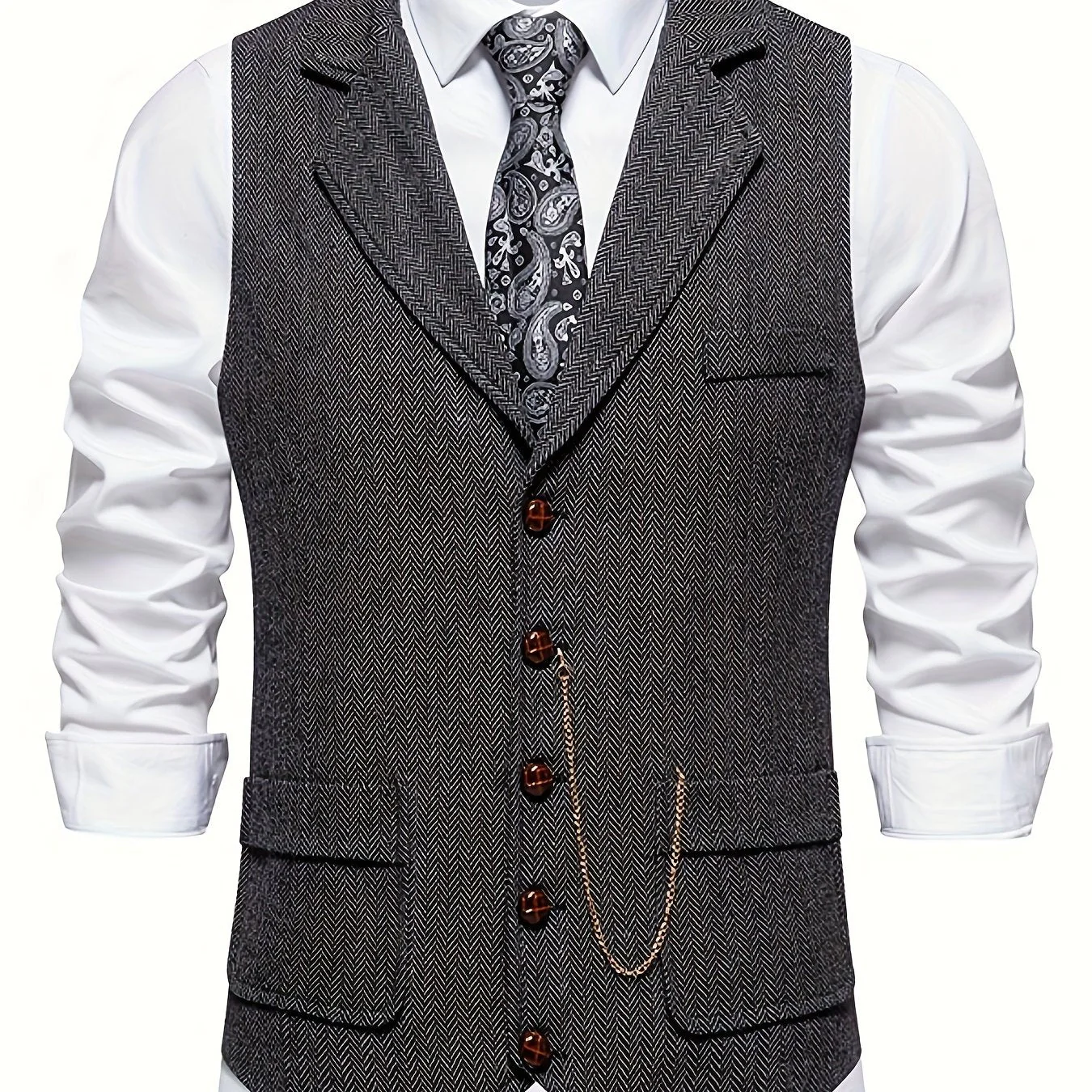 Gilet Homme Élégant Style Vintage pour Tenue Habillée ou Décontractée - Image 4