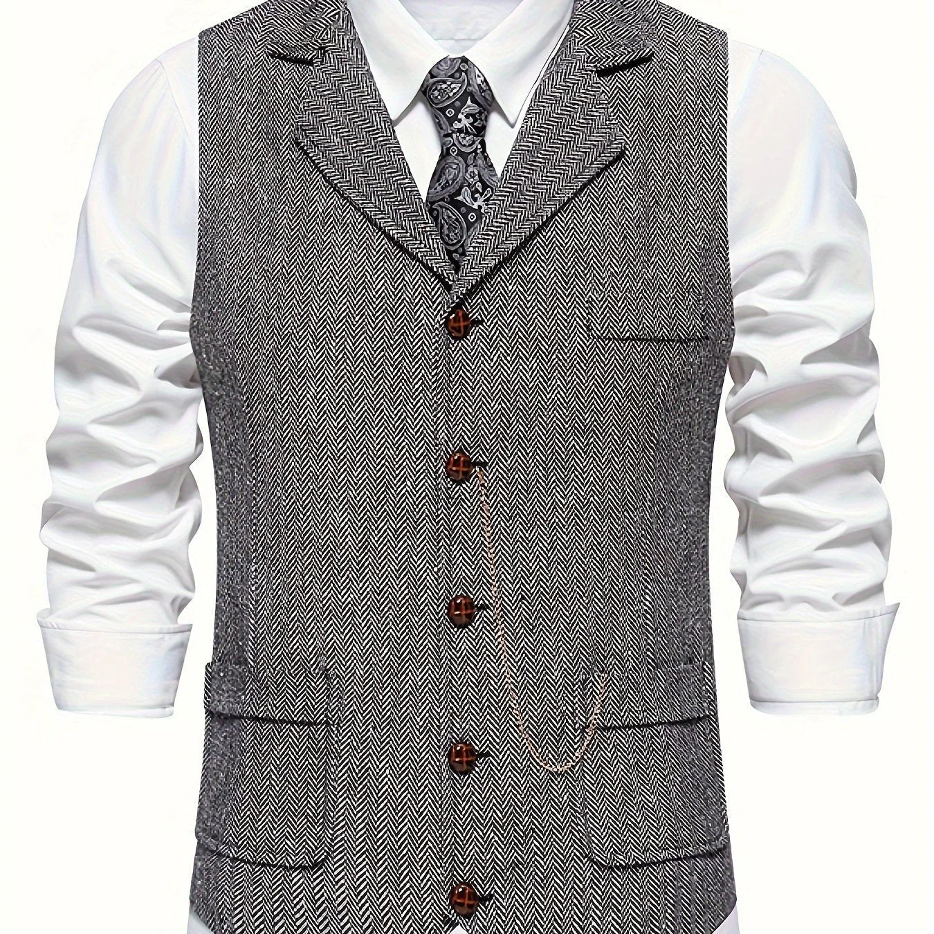 Gilet Homme Élégant Style Vintage pour Tenue Habillée ou Décontractée - Image 7