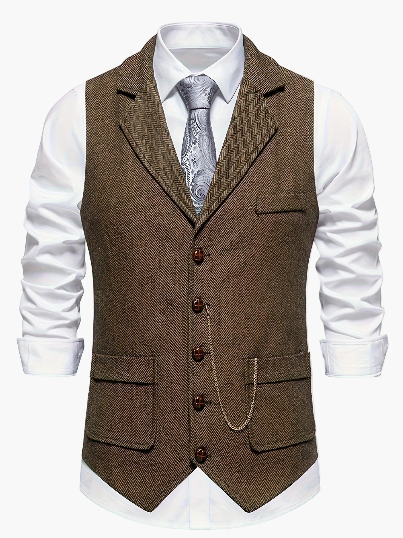 Gilet Homme Élégant Style Vintage pour Tenue Habillée ou Décontractée - Image 9