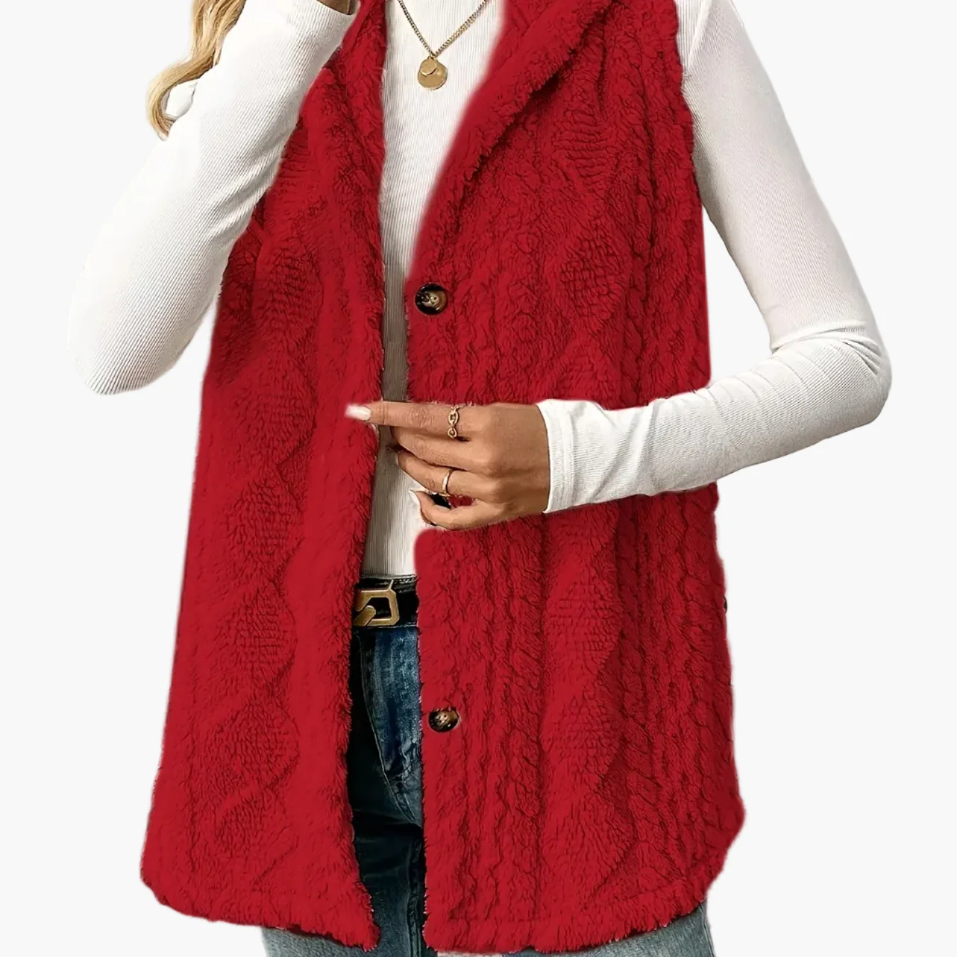 Gilet sans manches à capuche style torsadé pour femme, élégant et décontracté - Image 16