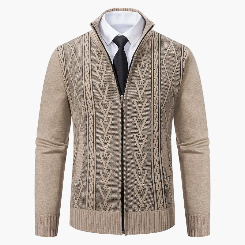 Gilet zippé homme style élégant à motif torsadé – Idéal pour affaires et sorties décontractées - Image 6
