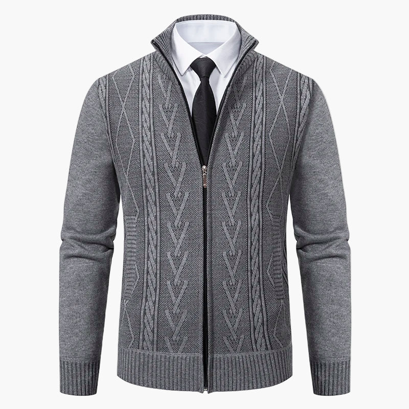 Gilet zippé homme style élégant à motif torsadé – Idéal pour affaires et sorties décontractées - Image 7