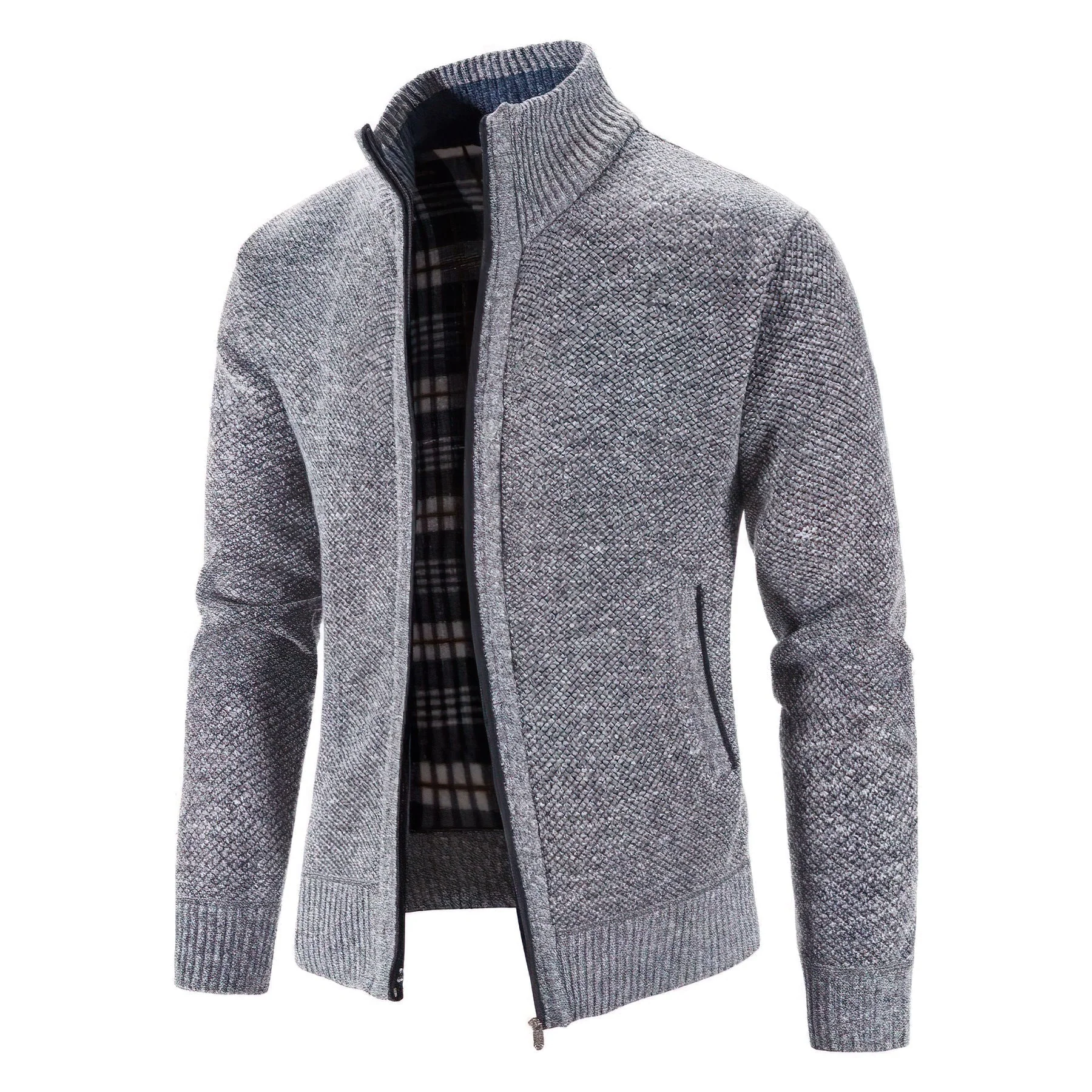Gilet zippé style urbain pour homme – Cardigan chaud et élégant, idéal ville et bureau - Image 2