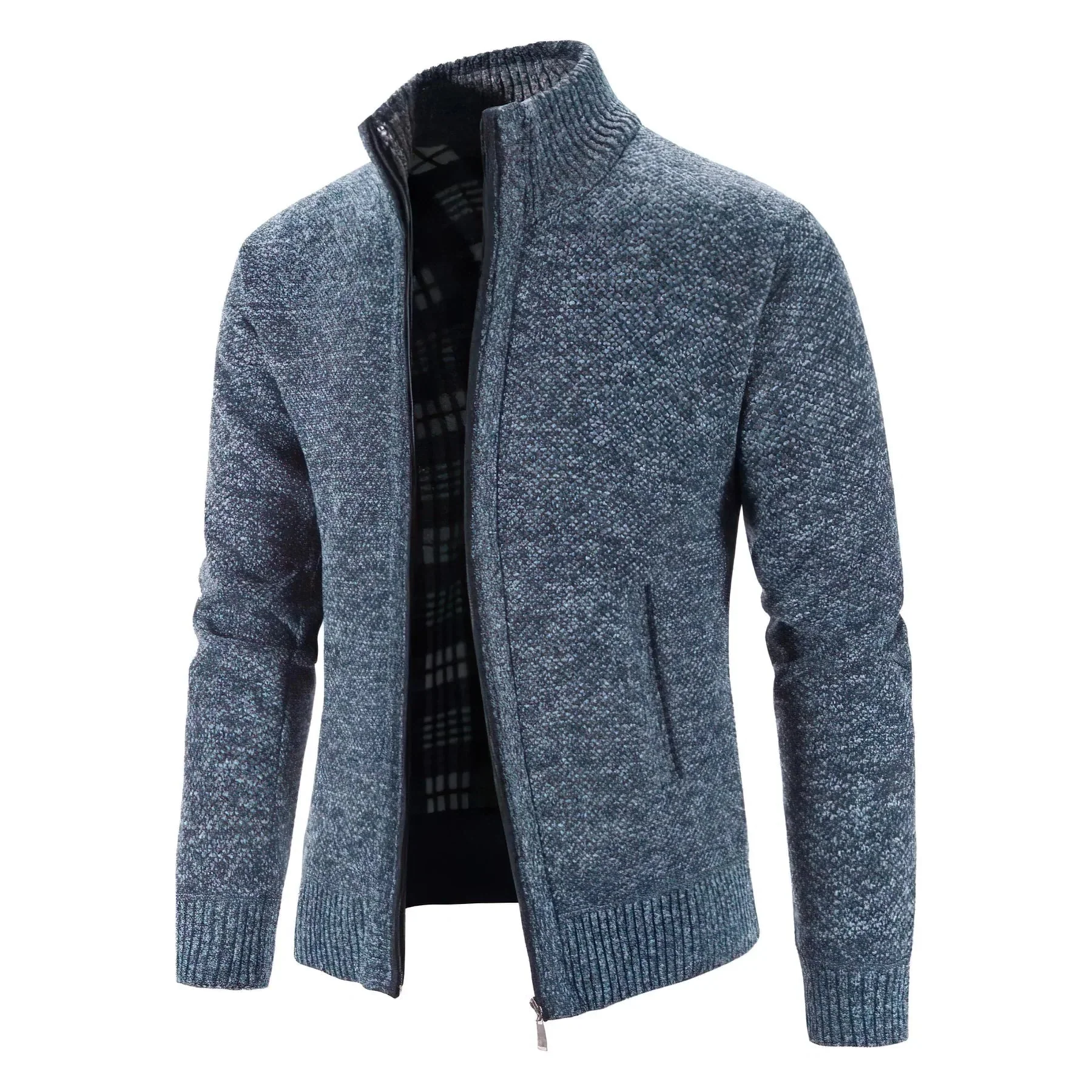 Gilet zippé style urbain pour homme – Cardigan chaud et élégant, idéal ville et bureau - Image 4