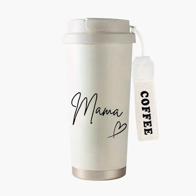Gourde isotherme élégante pour femme – Motif Mama, idéale pour café ou thé, usage quotidien et déplacements - Image 7