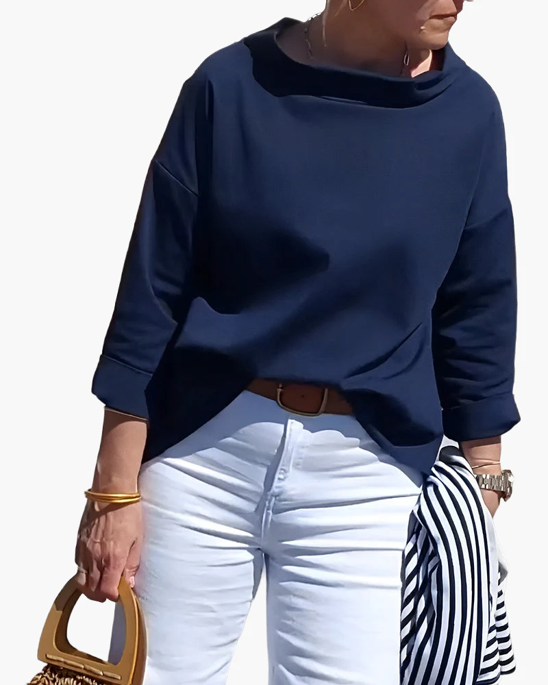 Haut élégant à col montant pour femme – Style moderne et polyvalent - Image 11