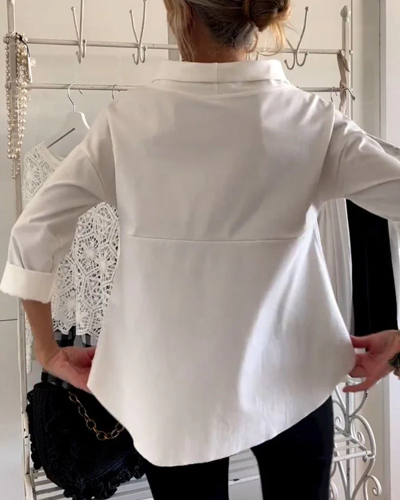 Haut élégant à col montant pour femme – Style moderne et polyvalent - Image 4