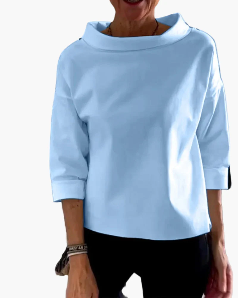 Haut élégant à col montant pour femme – Style moderne et polyvalent - Image 5