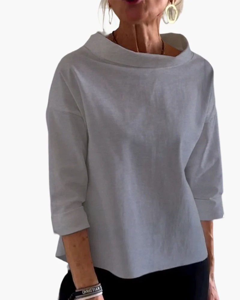 Haut élégant à col montant pour femme – Style moderne et polyvalent - Image 8