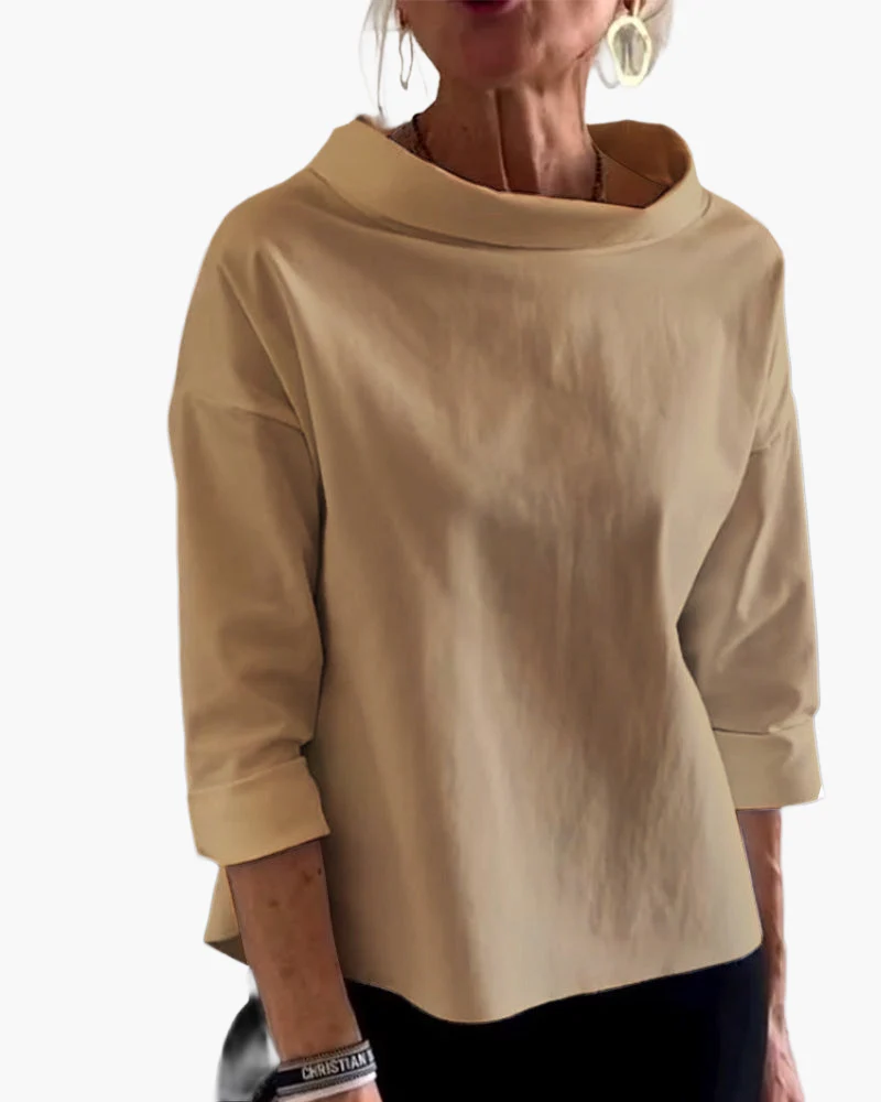 Haut élégant à col montant pour femme – Style moderne et polyvalent - Image 9