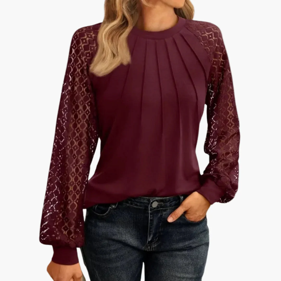 Haut élégant manches longues femme style chic décontracté pour bureau et sorties - Image 2