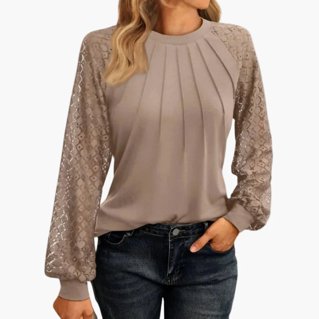 Haut élégant manches longues femme style chic décontracté pour bureau et sorties - Image 4