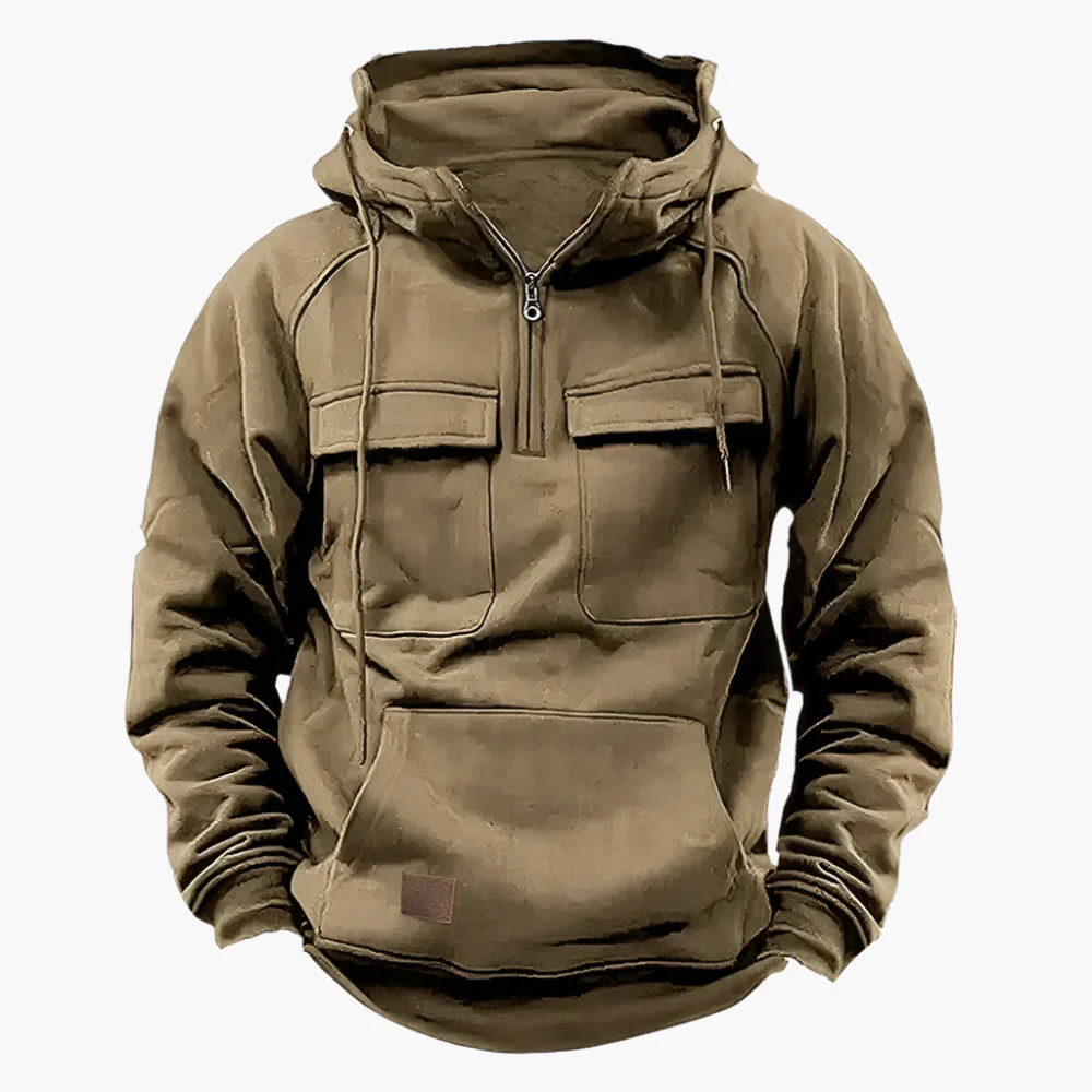 Hoodie d’Hiver Zippé Style Militaire pour Homme – Confort et Chaleur Quotidienne - Image 3