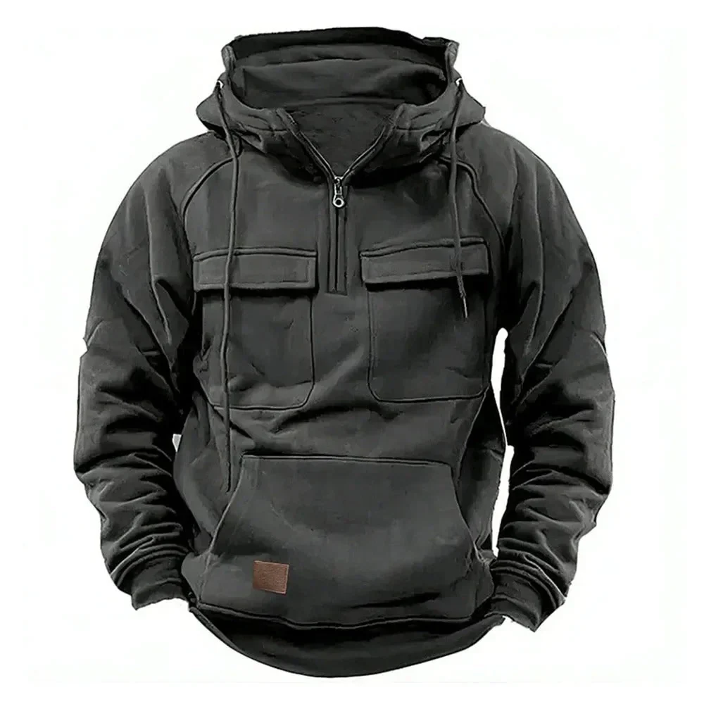 Hoodie d’Hiver Zippé Style Militaire pour Homme – Confort et Chaleur Quotidienne - Image 4