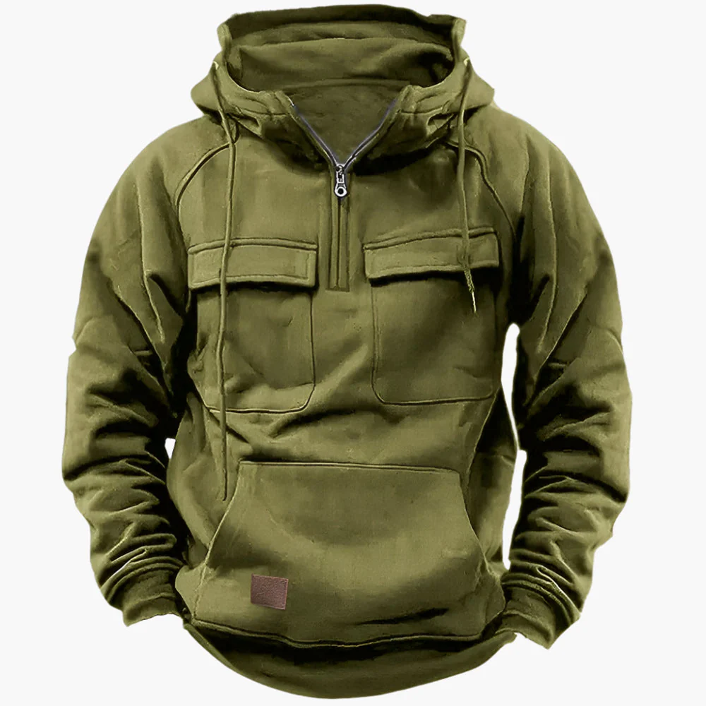 Hoodie d’Hiver Zippé Style Militaire pour Homme – Confort et Chaleur Quotidienne - Image 6