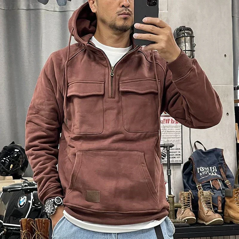 Hoodie d’Hiver Zippé Style Militaire pour Homme – Confort et Chaleur Quotidienne - Image 7