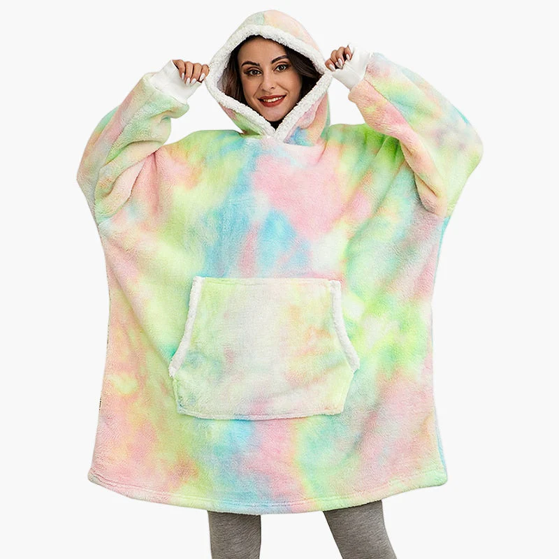 Hoodie Plaid Cocooning Femme – Pull Décontracté et Couverture Idéale pour la Maison - Image 11