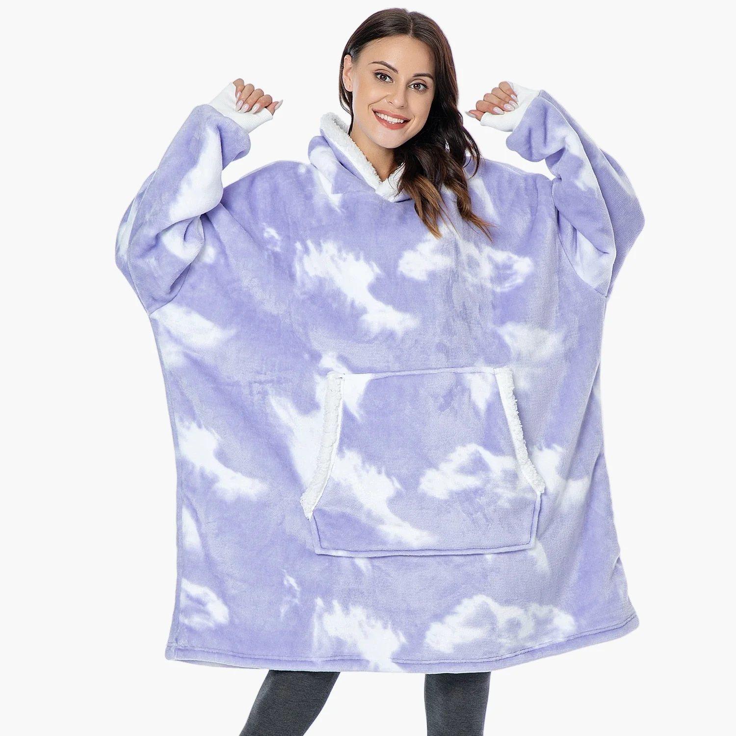 Hoodie Plaid Cocooning Femme – Pull Décontracté et Couverture Idéale pour la Maison - Image 14