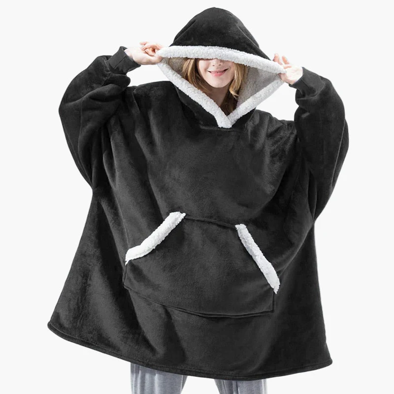 Hoodie Plaid Cocooning Femme – Pull Décontracté et Couverture Idéale pour la Maison - Image 7