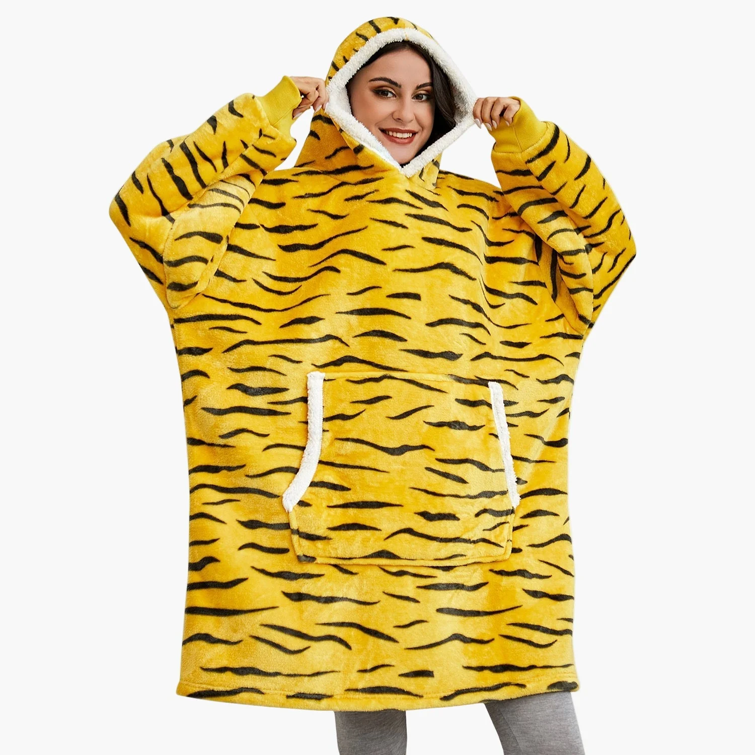Hoodie Plaid Cocooning Femme – Pull Décontracté et Couverture Idéale pour la Maison - Image 8