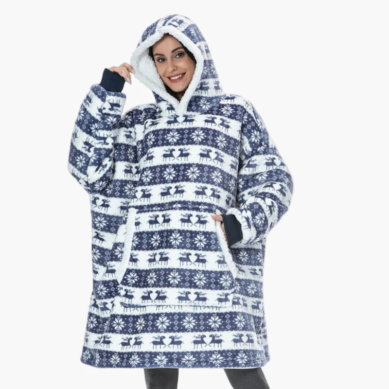Hoodie Plaid Cocooning Femme – Pull Décontracté et Couverture Idéale pour la Maison - Image 9