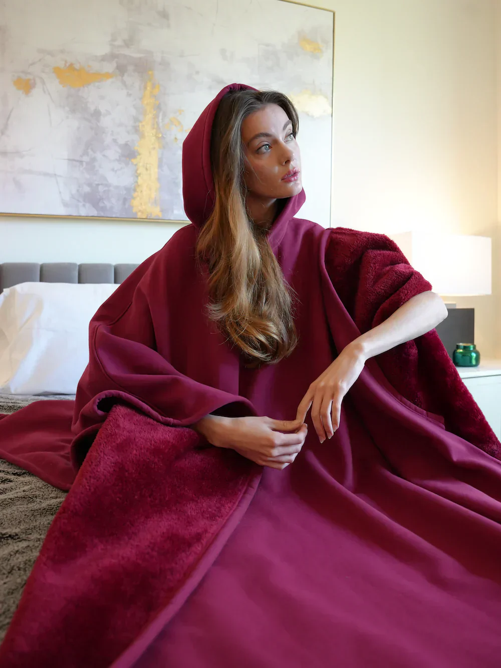 Hoodie Plaid Oversize Style Cocooning pour Femme – Confort Douillet à la Maison ou en Détente - Image 20