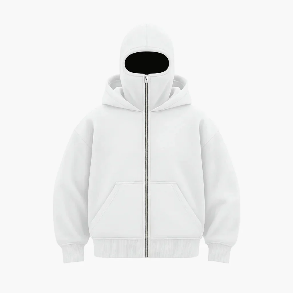 Hoodie zippé style balaclava pour homme – Urbain, minimaliste, idéal pour l’hiver - Image 6