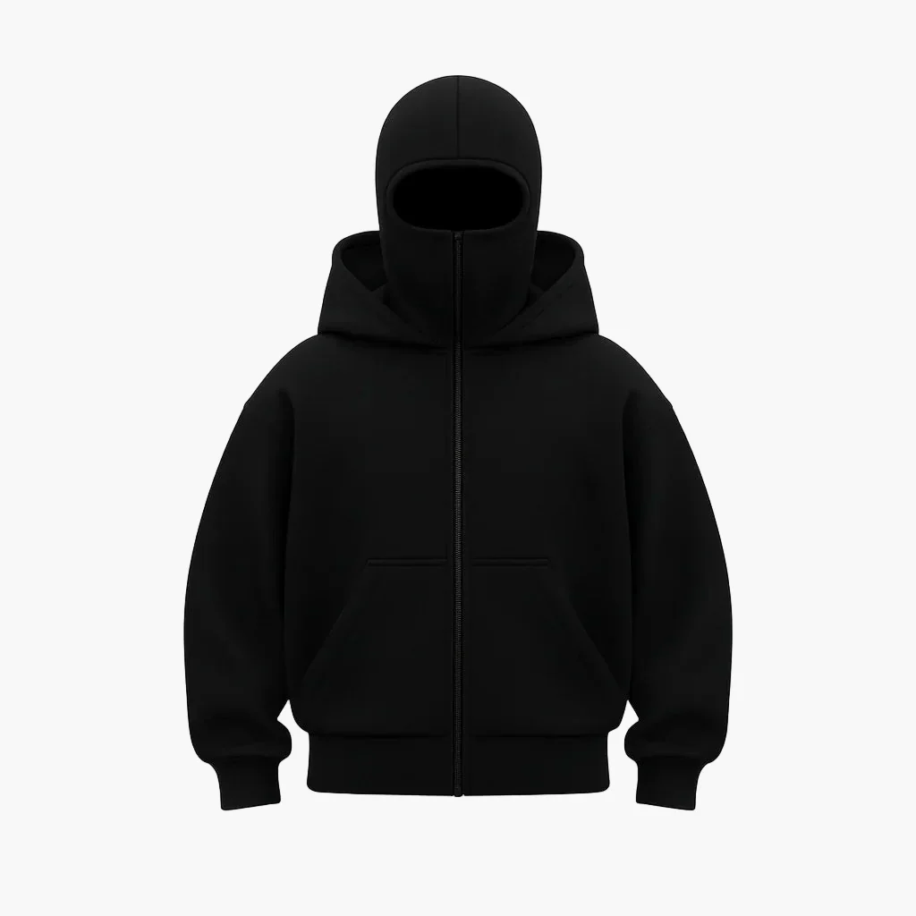 Hoodie zippé style balaclava pour homme – Urbain, minimaliste, idéal pour l’hiver - Image 8