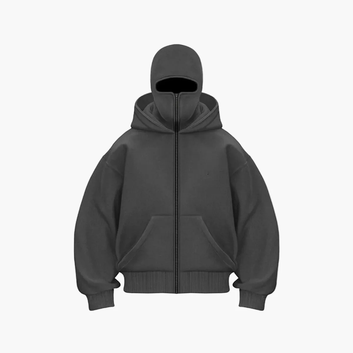 Hoodie zippé style balaclava pour homme – Urbain, minimaliste, idéal pour l’hiver - Image 9