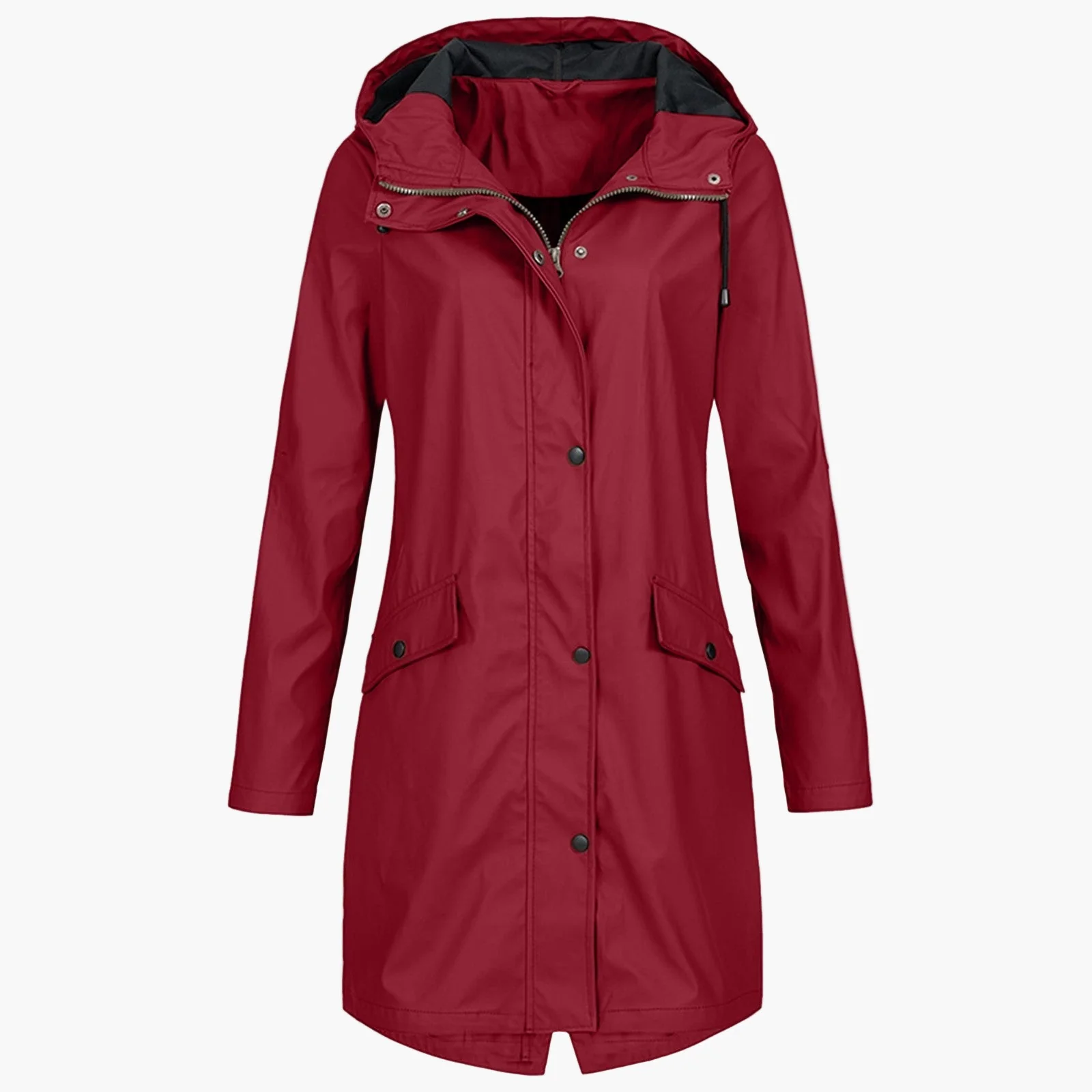 Imperméable coupe-vent long femme style urbain élégant pour la pluie - Image 3