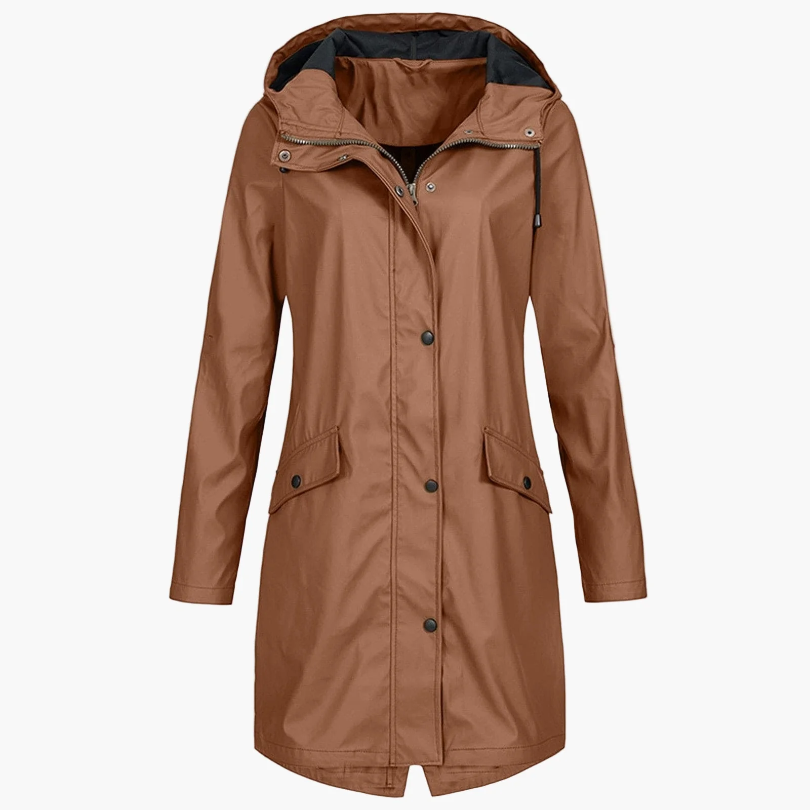 Imperméable coupe-vent long femme style urbain élégant pour la pluie - Image 4