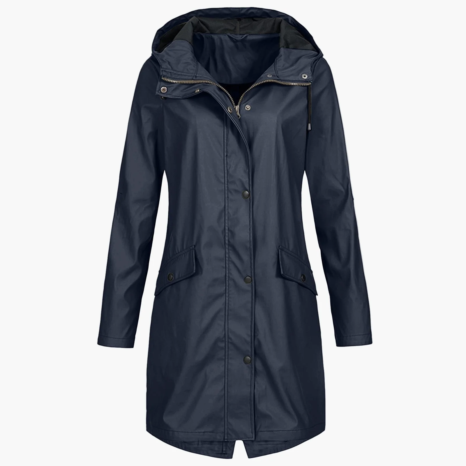 Imperméable coupe-vent long femme style urbain élégant pour la pluie - Image 7