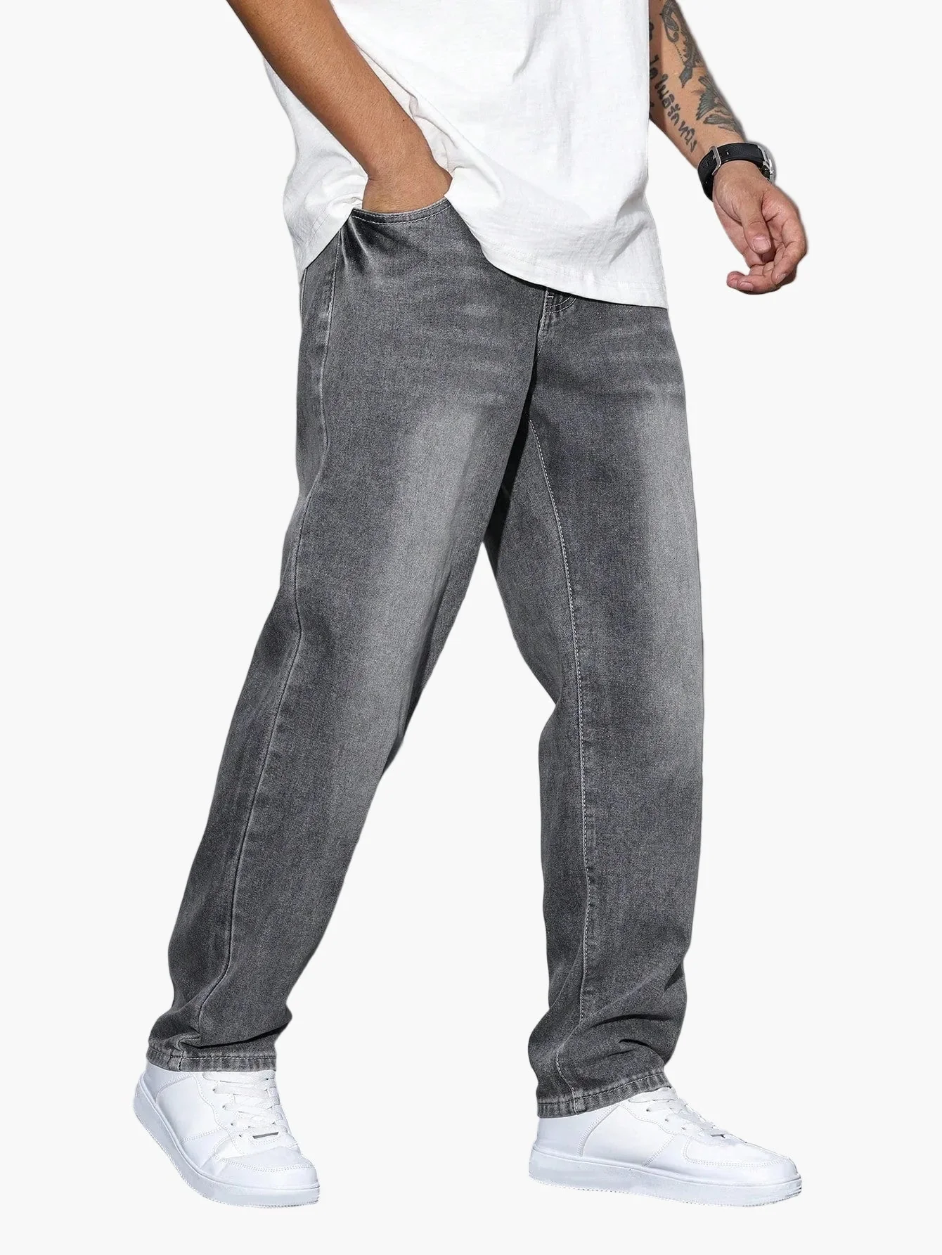 Jean casual coupe ample pour homme – Style décontracté et urbain - Image 11