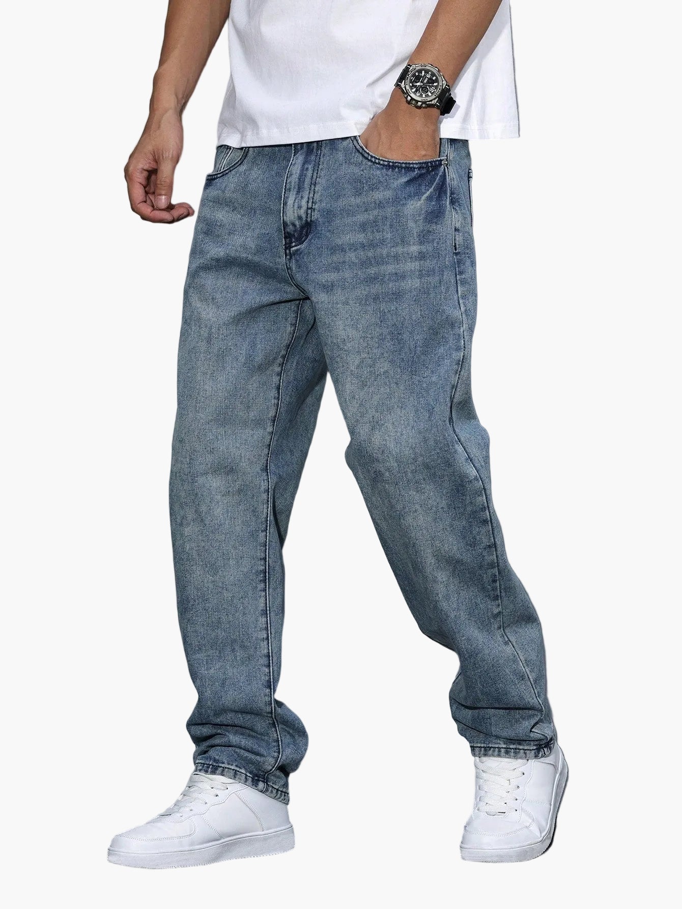 Jean casual coupe ample pour homme – Style décontracté et urbain - Image 14