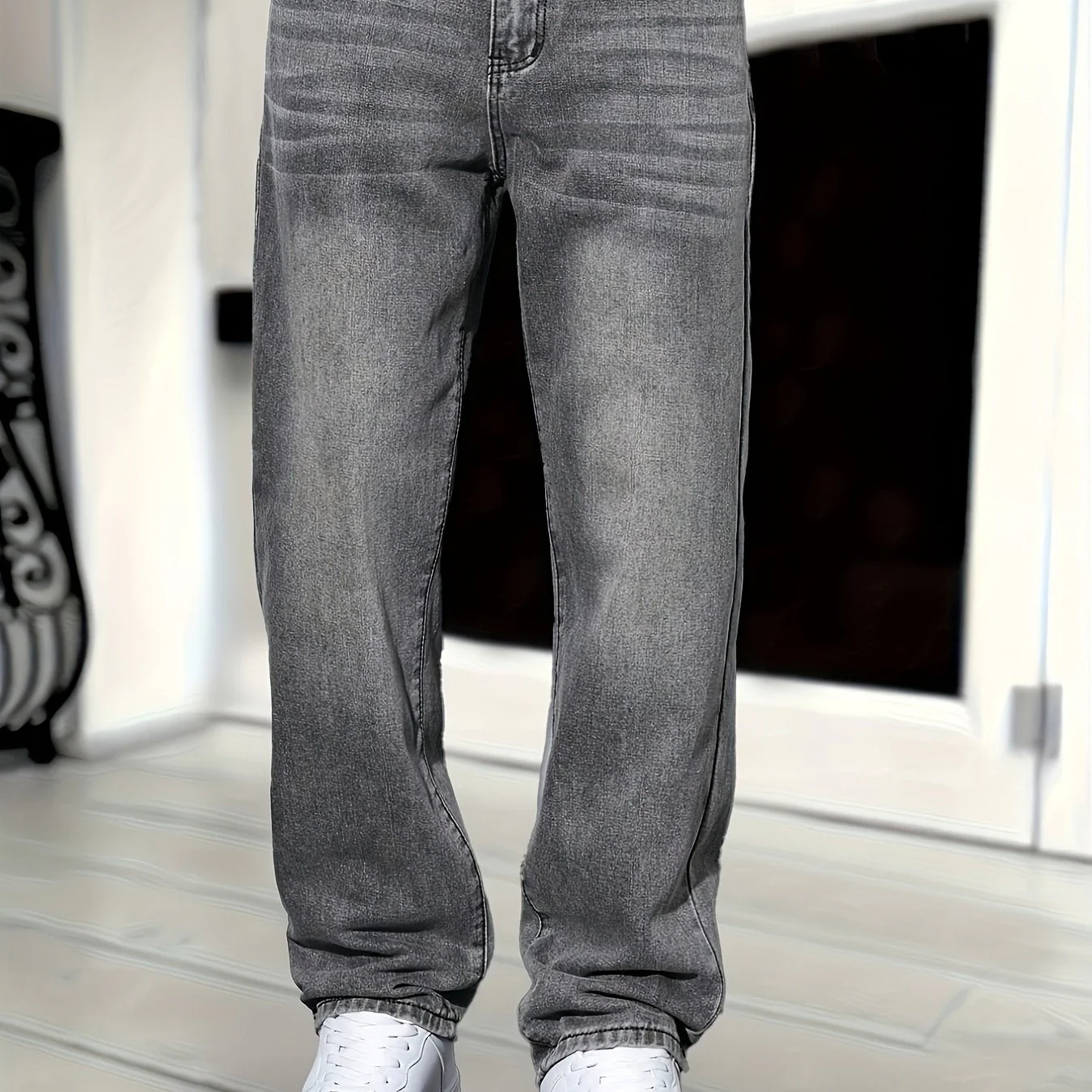 Jean droit classique homme coupe ample usage quotidien style urbain - Image 6